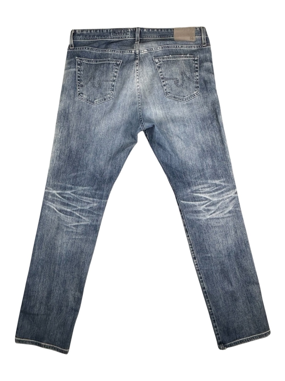 AG Adriano Goldschmied Jeans Mens 38X35 Blue Matchbox Slim Straight Whiskered